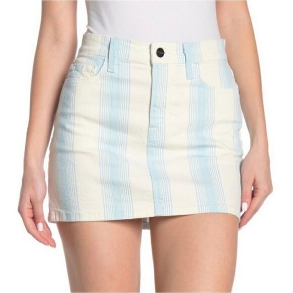 Frame Ombre Stripe Denim Mini Skirt Sz 25 - Picture 1 of 10